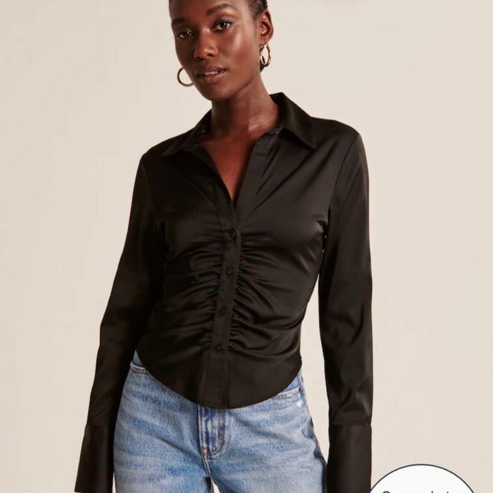 Abercrombie satin blouse, S, NWOT